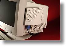 The Affirmative YEStation Mini Thin Client is small enough to mount on the side of your Color Monitor with the optional mounting kit.